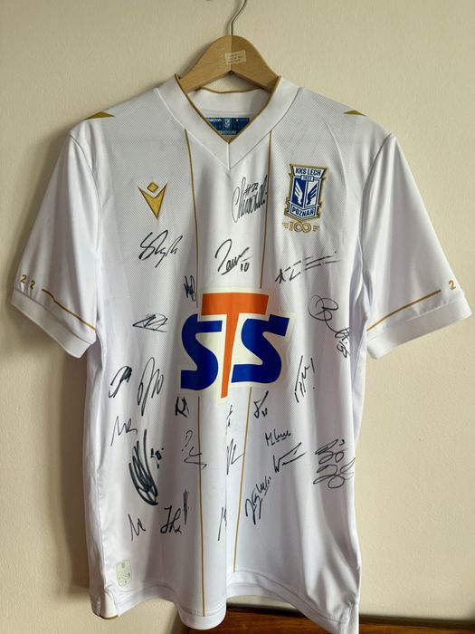 Lech Poznań koszulka autografy mistrz Polski na  100 lecie klubu