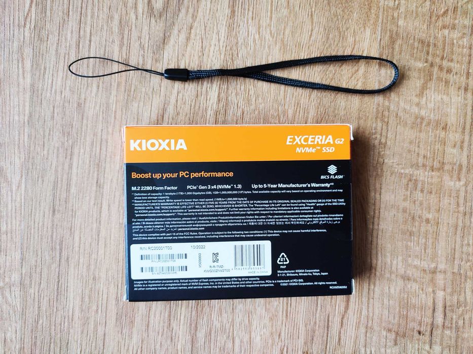 Dysk SSD 1TB Kioxia Exceria G2. NVMe PCIe. + "smycz"