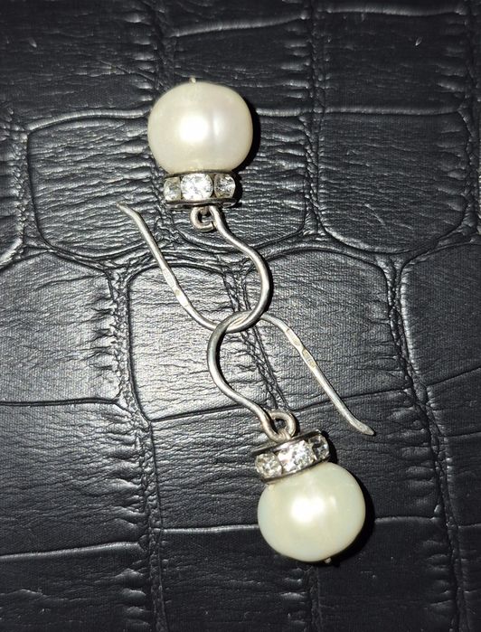 Серьги из серебра 925 пробы с жемчугом