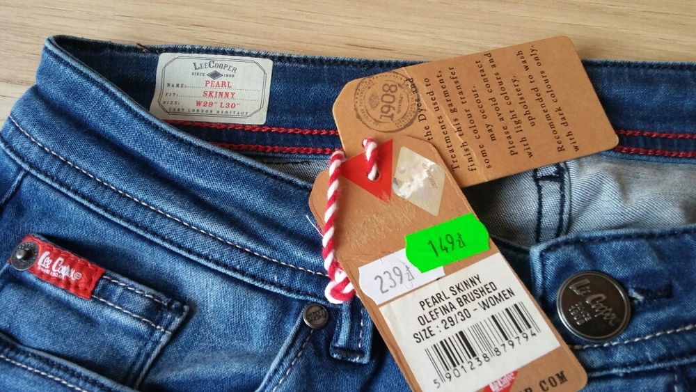 Spodnie jeansy, dżinsy, Lee Cooper, skinny, W29 L30, nowe