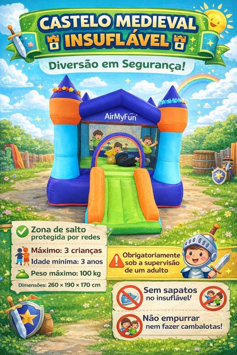 Aluguer Insuflável castelo, palhaço, mascote Panda