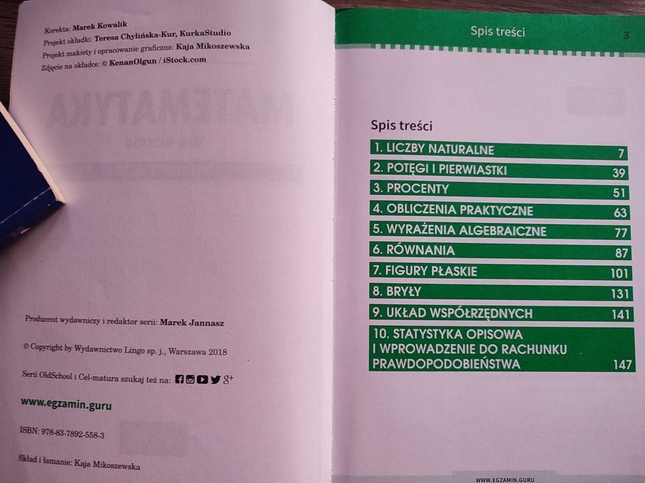Matematyka. Podręcznik dla uczniów podstawki.