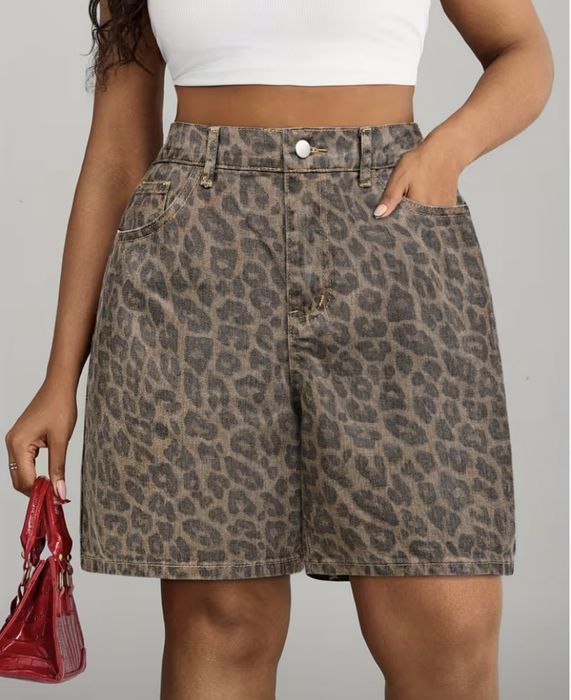 Джинсові шорти, леопард