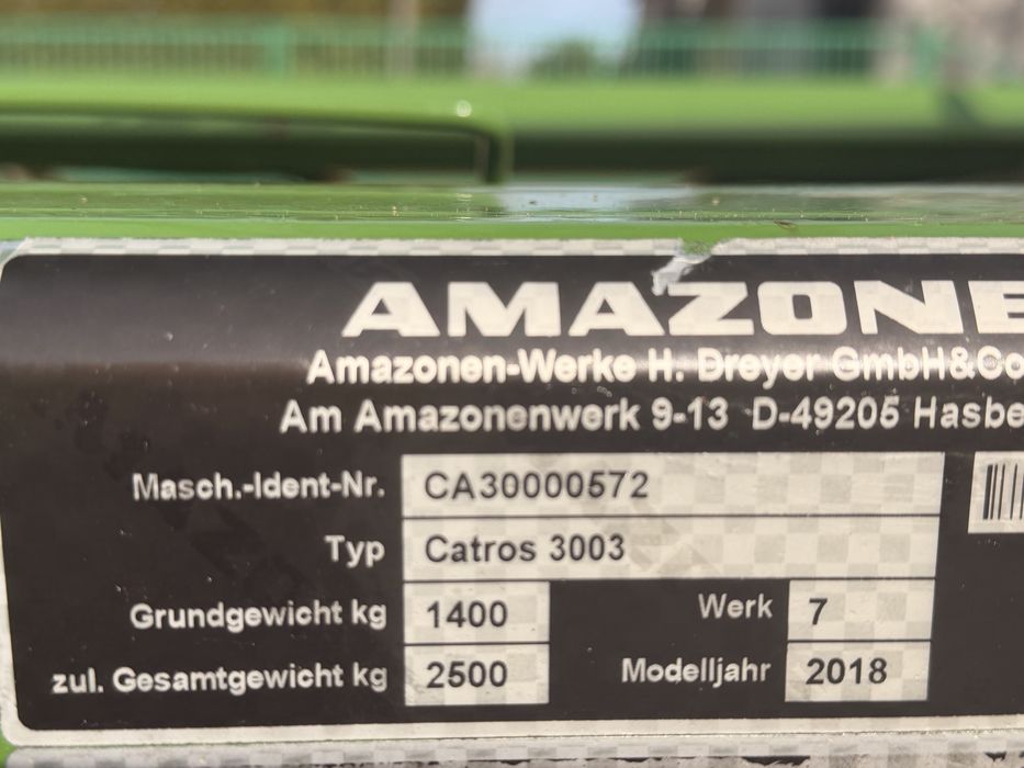 Brona talerzowa Amazone Catros 3003, jak nowa