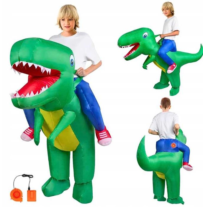 KOSTIUM DINOZAURA Dla dzieci Strój Halloween Karnawał Nadmuchiwany