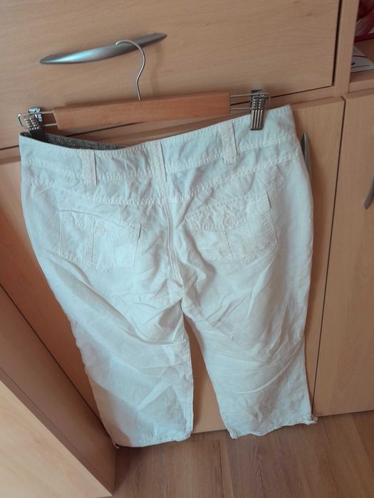 Nowe Spodnie damskie białe len+bawełna CAMAIWU R38