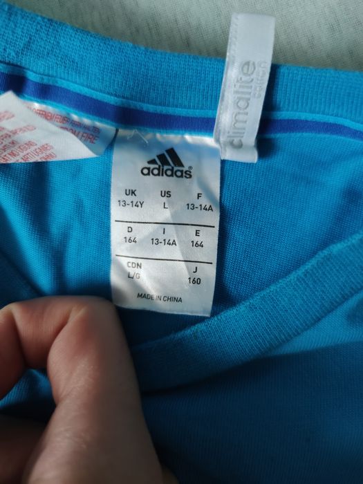 T-shirt niebieski męski Adidas Climalite