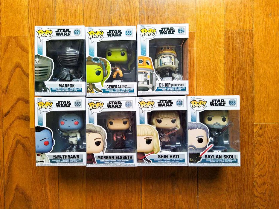 Funko Pop Star Wars Hera, Chopper, Thrawn, Morgan, Baylan, Shin, Marro