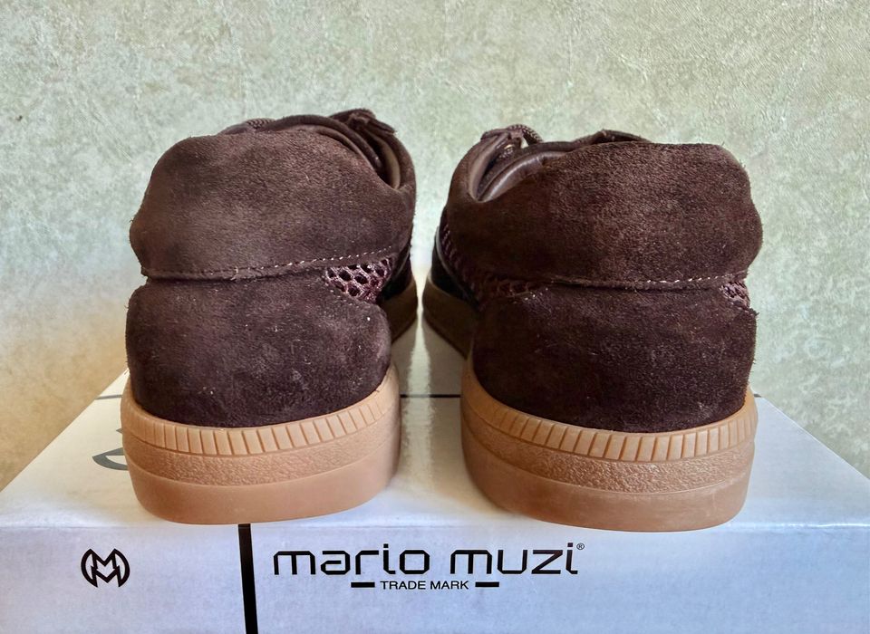 Шкіряні замшеві кеди Mario Muzi 36 розмір,устілка 23,5см,колір шоколад