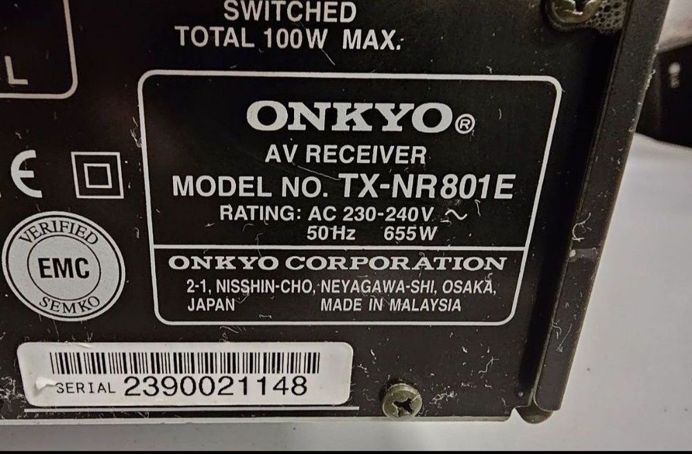 Am/Fm 7.1 Amplituner Onkyo TX-NR-801E, 7*135 W