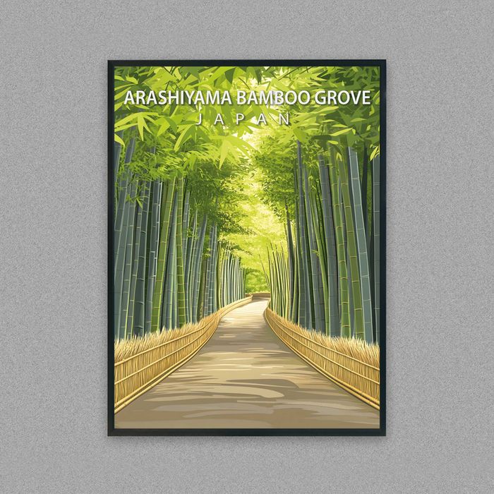 plakat bambus drewno