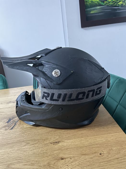 Kask pełny motocross +2 pary gogli
