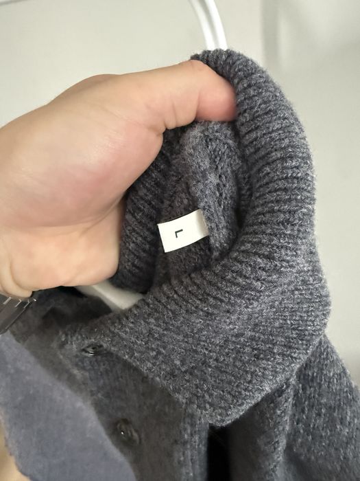 AMI Paris sweter polo szary czarne serce L