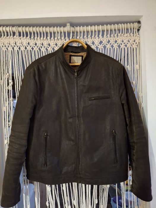 Куртка кожаная на подкладке  утепленная xl
