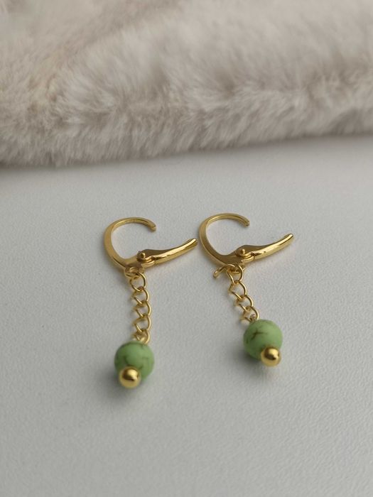 kolczyki z howlitem srebro złocone