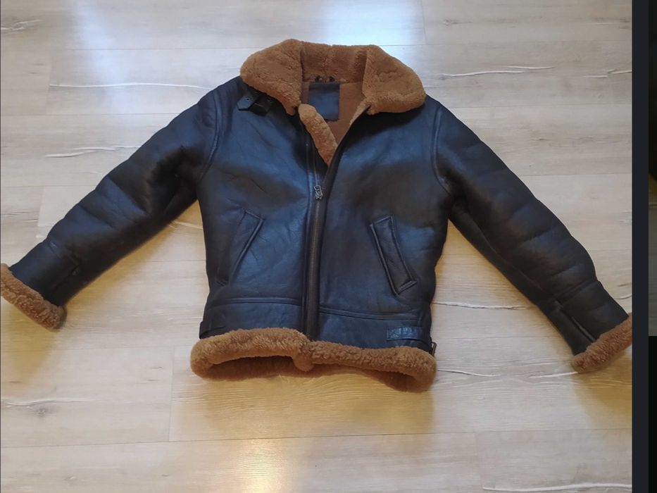 Куртка дубленка кожаная пилот-бомбер AVIREX. США.