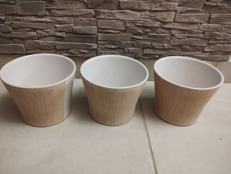 Doniczka ceramiczna 3 sztuki