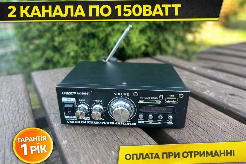 Підсилювач звуку в авто UKC Bluetooth 2x250W‼️ Ресивер 12V 220V