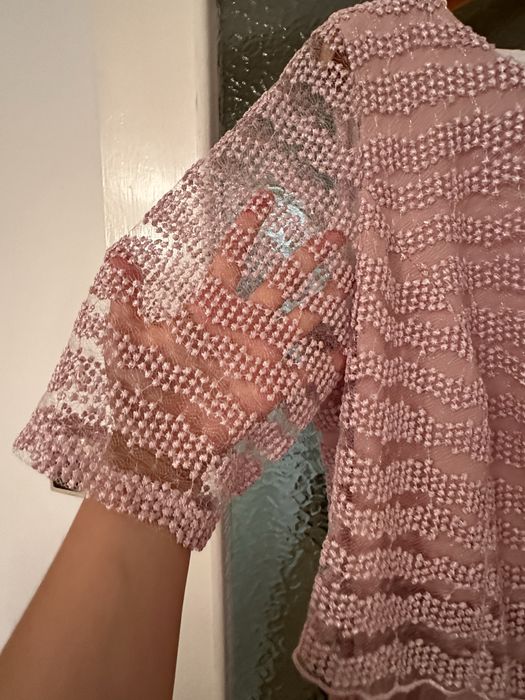 Elegancki komplet sukienka garsona wesele ślub blady róż babcia mama