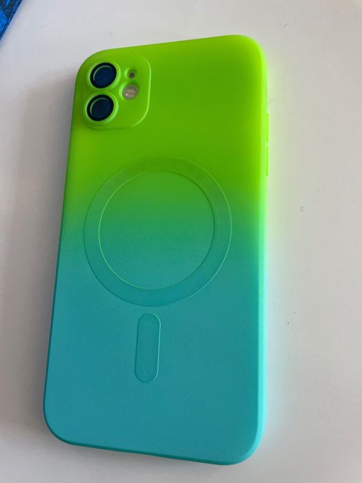 Etui / case iPhone 11/ nowy / zielono-niebieski