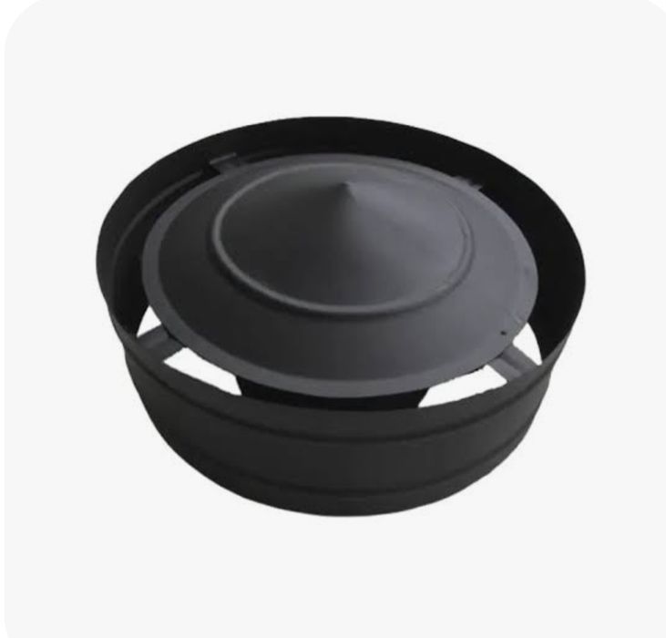 2xTubo e 2xChapéu para Chaminé em Inox Preto 150mm
