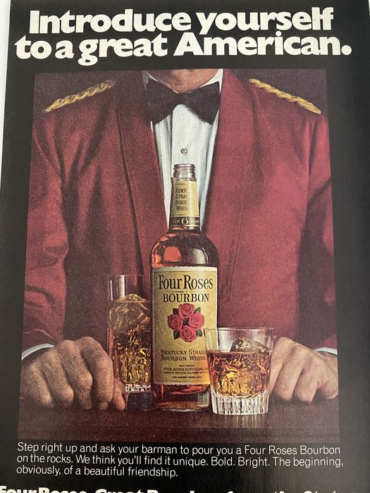 Anúncio Vintage de Bourbon Four Roses - Anos 70