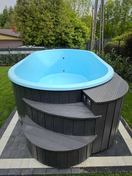 Basen owalny ogrodowy PREMIUM 370x210cm wyposażenie do wyboru podgrzewanie hydromasaż