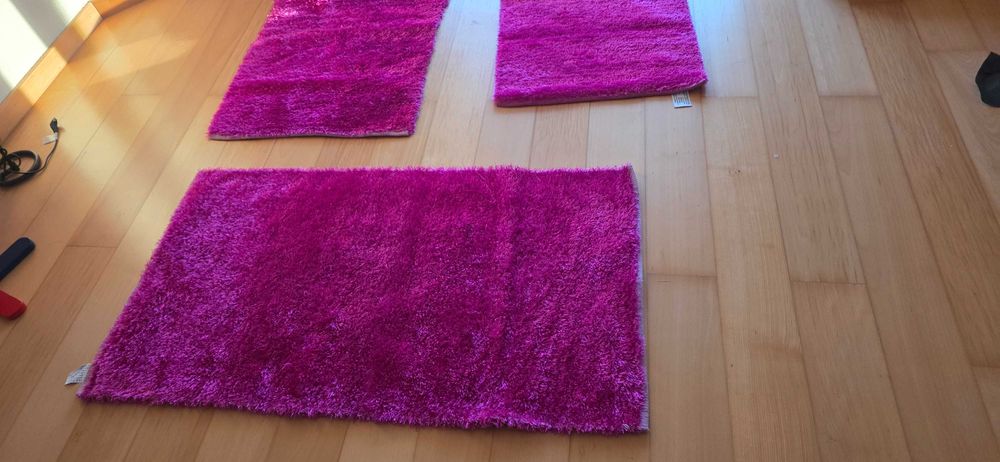 Conjunto de 3 tapetes rosa