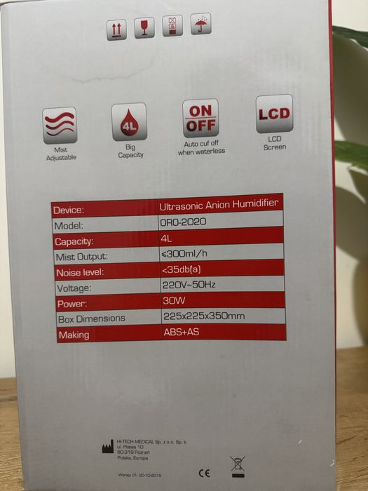 Nawilżacz powietrza ultradźwiękowy OROMED ORO-2020