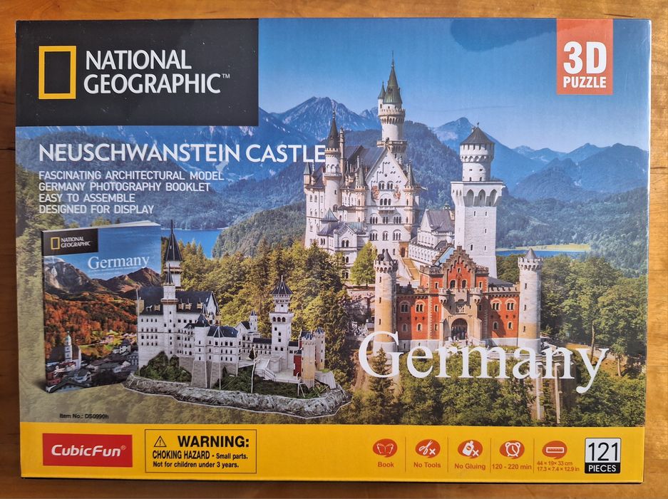 Puzzle 3D , zamek Neuschwanstein , 121 elem.