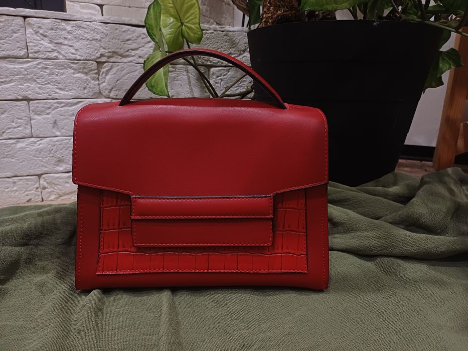 Сумка багет, крос боді, базова сумка, old  money, червона сумка