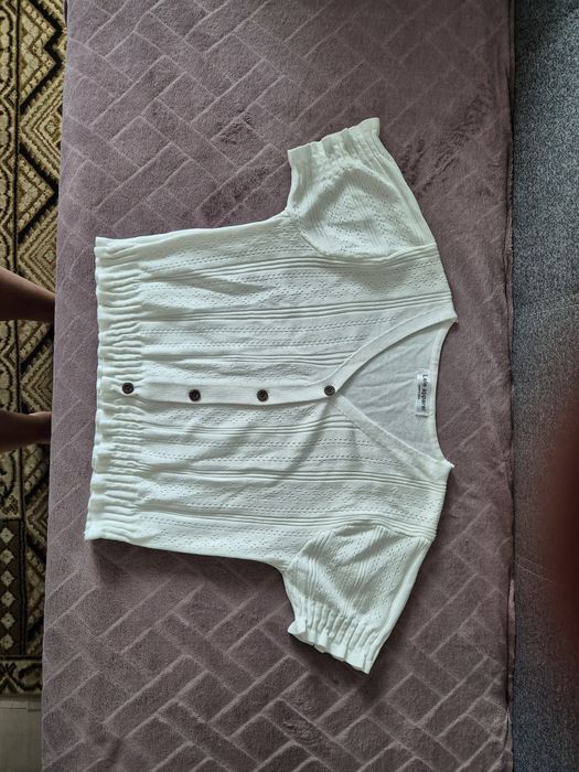 Biała krótka bluzka crop top S