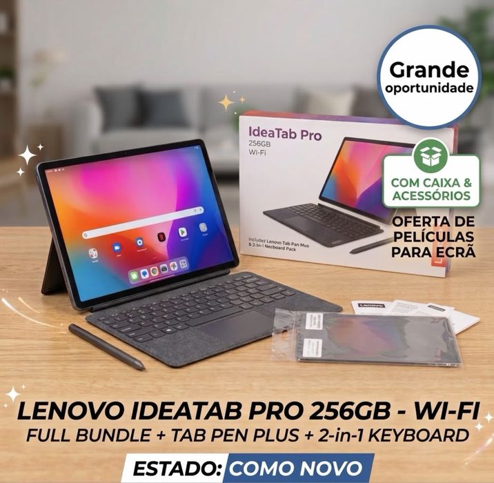Lenovo IdeaTab Pro 12.7" 256GB / 8GB RAM + Teclado 2-em-1 + Pen  OFERTA:Película para ecrã