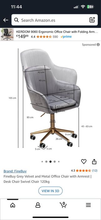 Cadeira escritorio/quarto Veludo