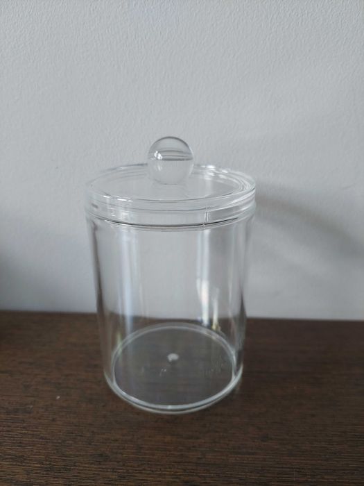 Nowy, mały organizer z pokrywką na płatki, patyczki z defektem