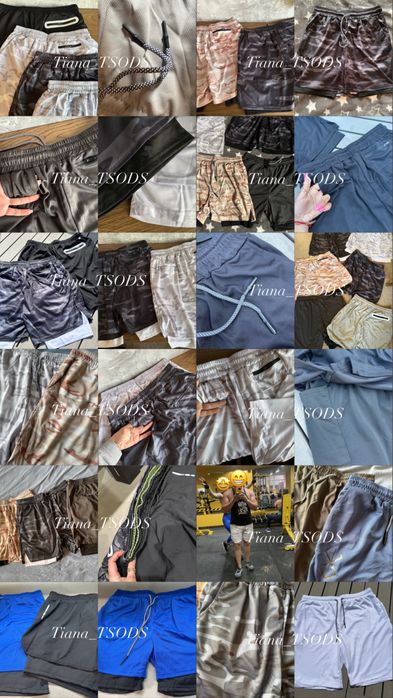 Шорти чоловічі спортивні 2 в 1 з підкладкою кишеню для телефону чорні