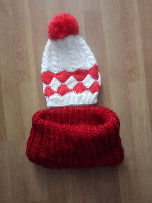 Nowy komplet damski czapka z kominem