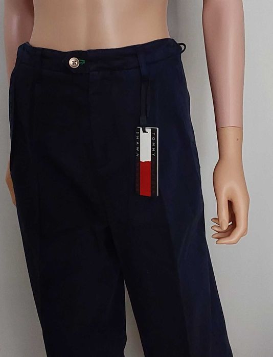 Calças Tommy Hilfiger Femeninas Azuis Escuro Novas
