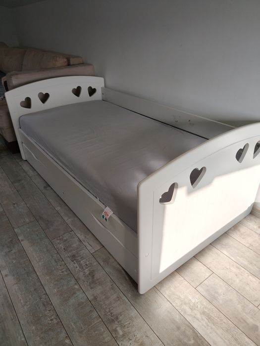 Łóżko dziecięce 160x80 z szufladą, styl skandynawski