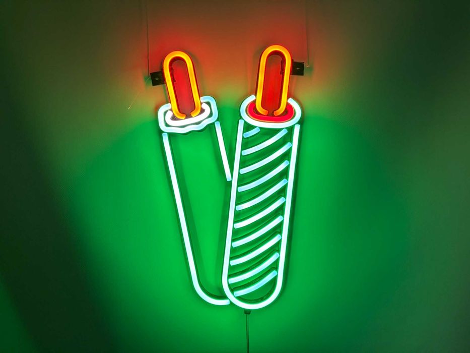 Неонова вивіска "Хот-дог" багатокольорова, 400*220 мм, світлодіодна