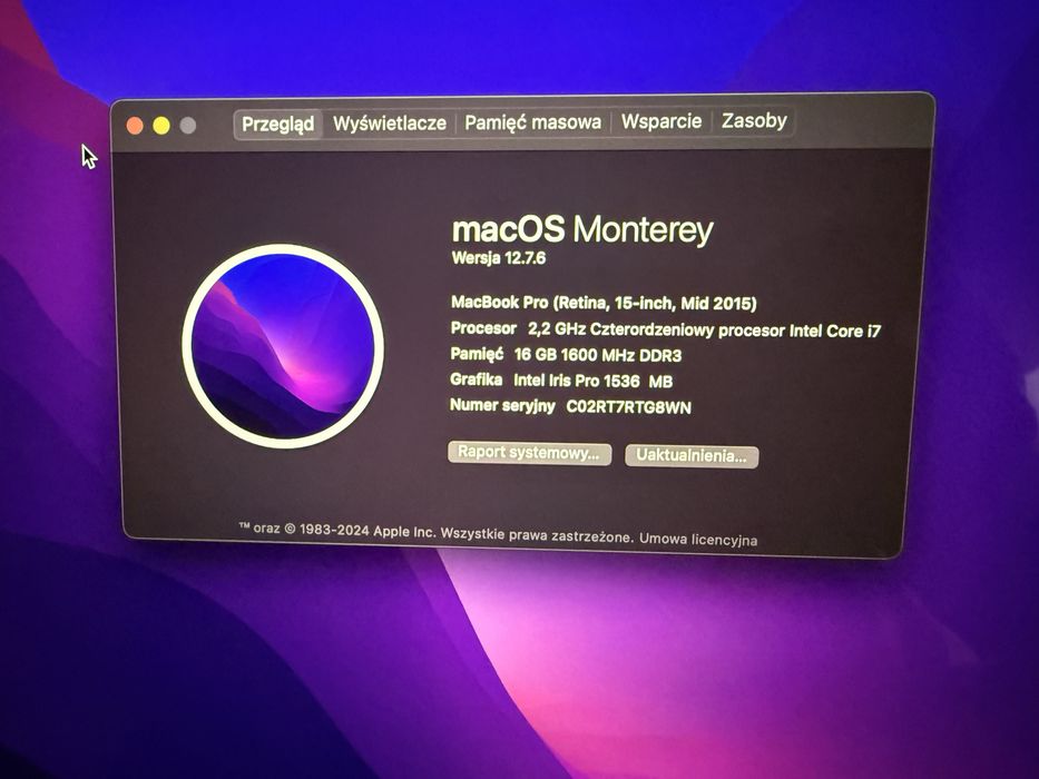 Macbook pro 15’ 2015