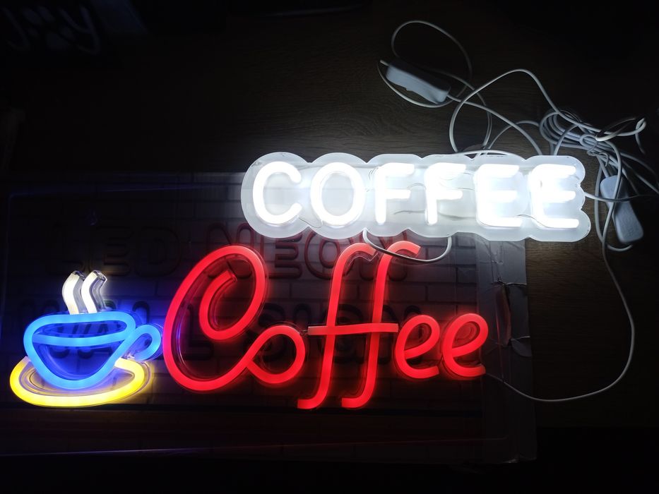Лед вивіска рекламна  Coffee.
