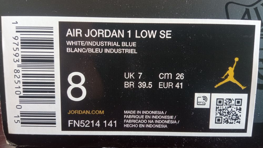 41 Buty Nike Air Jordan 1 Low Industrial Blue / White