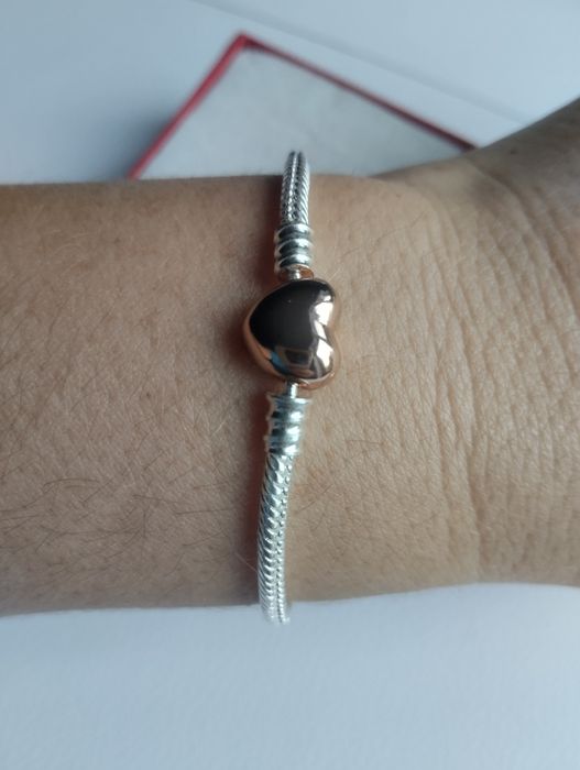 Na święta nowa bransoletka modułowa serce złote 925s