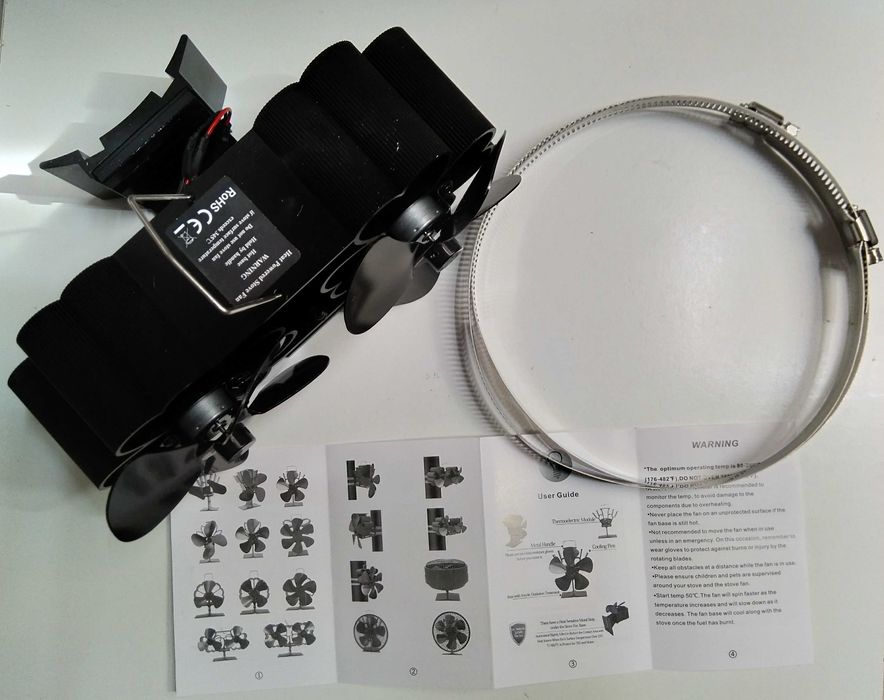 Ventilador silencioso para tubo de lareira salamandra pellets