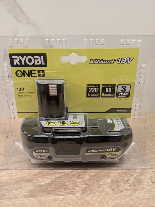 Akumulator Ryobi ONE+ 18V 2.0Ah RB1820C – nowy, oryginalny