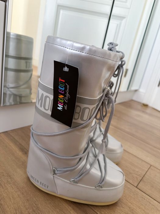 Szare srebrne śniegowce buty zimowe moon boot 35/38