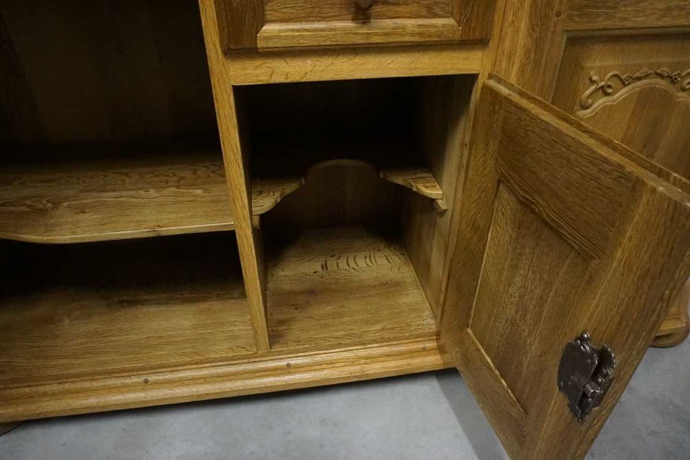 Witryna z Komodą Lity Dąb Dębowa szer. 185 cm  Dostawa w 48h  (p-1124)