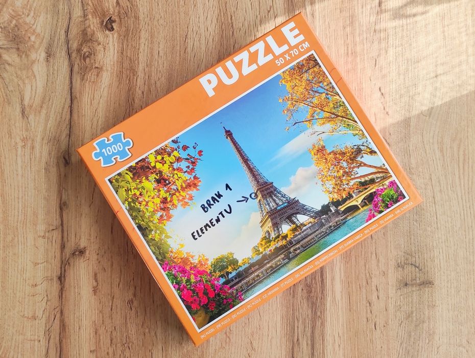 Puzzle 1000 elementów (niekompletne)