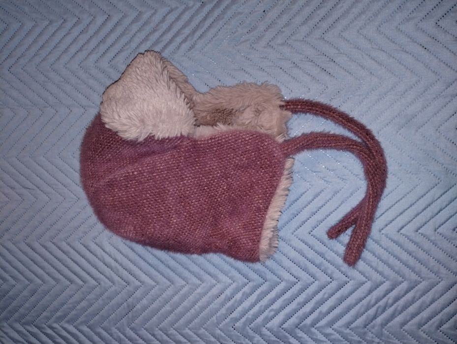 Ciepła wiązana czapka zimowa Pilotka 12-18 miesięcy